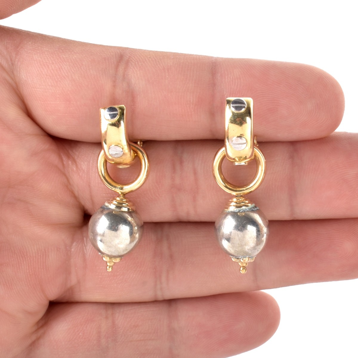 14K and Silver Pendant Earrings