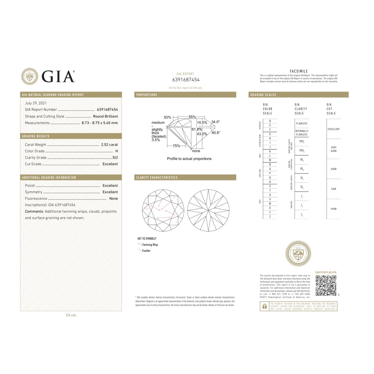 GIA 2.50ct and 2.52ct Diamonds