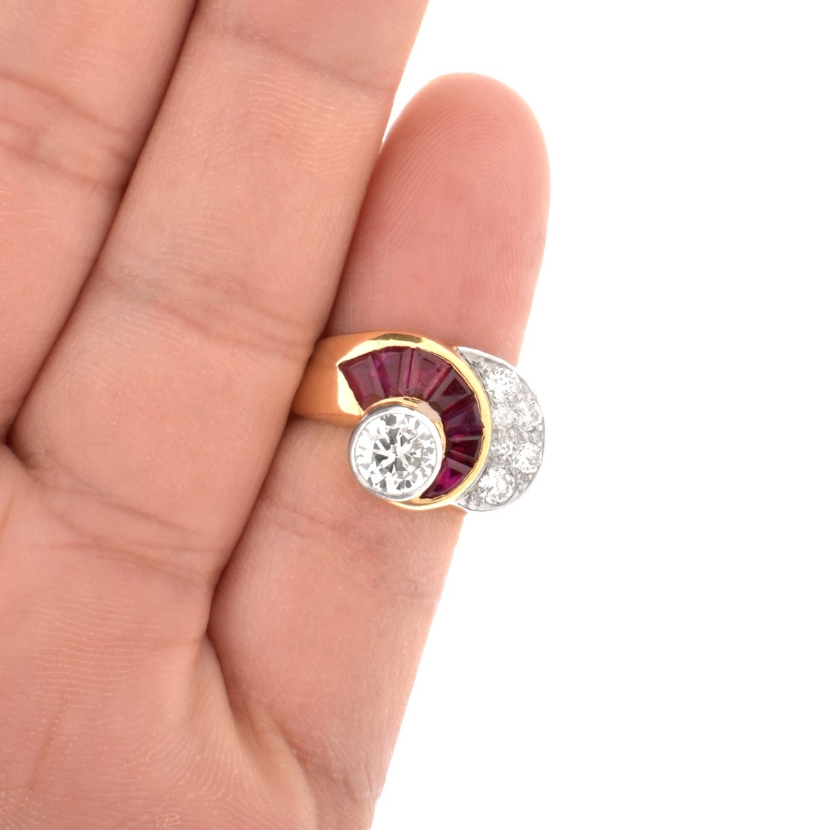 Diamond, Ruby and 14k Ring