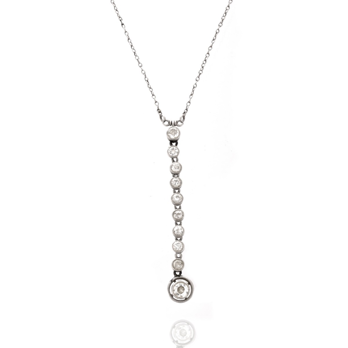 Diamond and Platinum Pendant Necklace