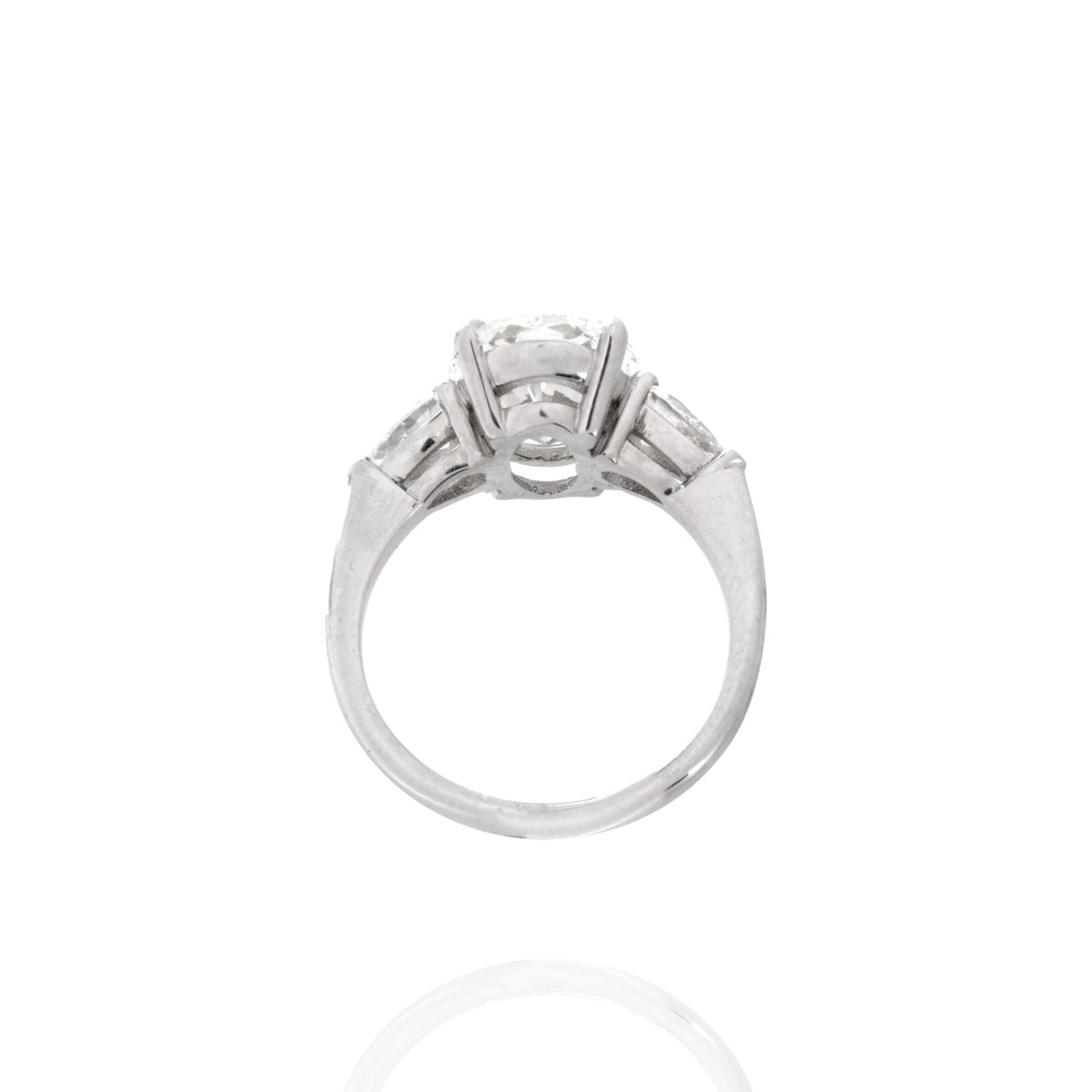 EGL 4.02ct Diamond and Platinum Ring