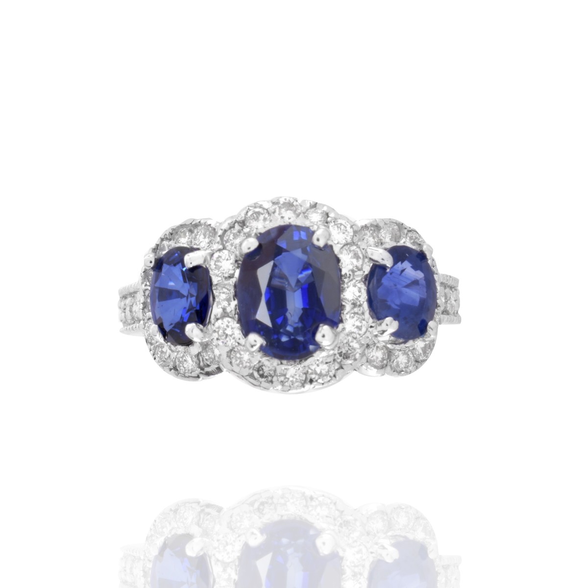 Sapphire, Diamond and 14K Ring