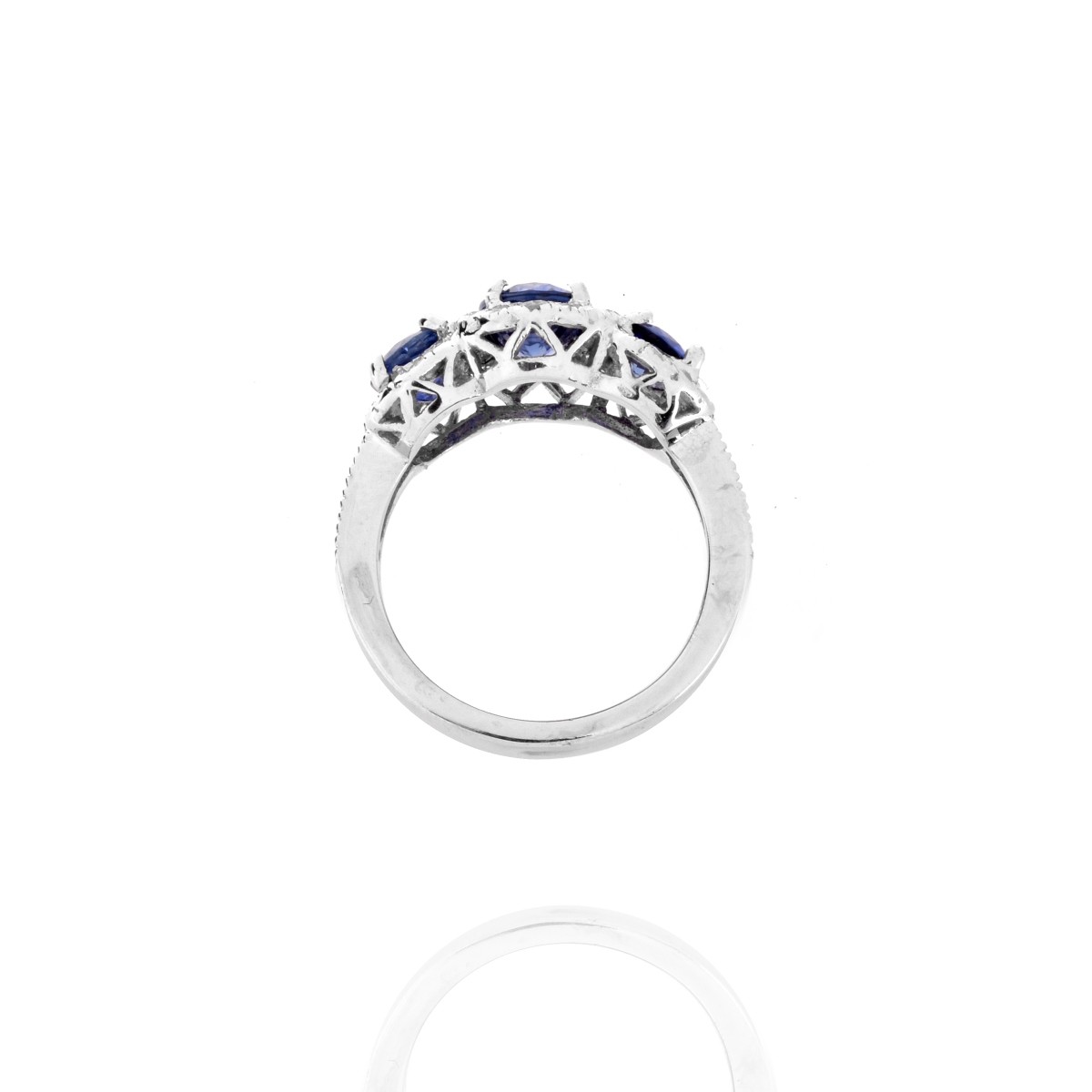 Sapphire, Diamond and 14K Ring