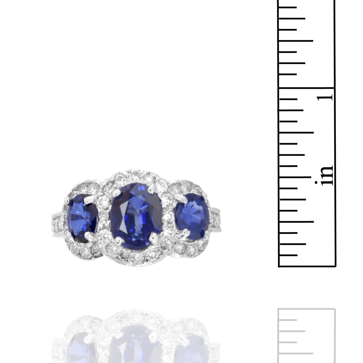 Sapphire, Diamond and 14K Ring