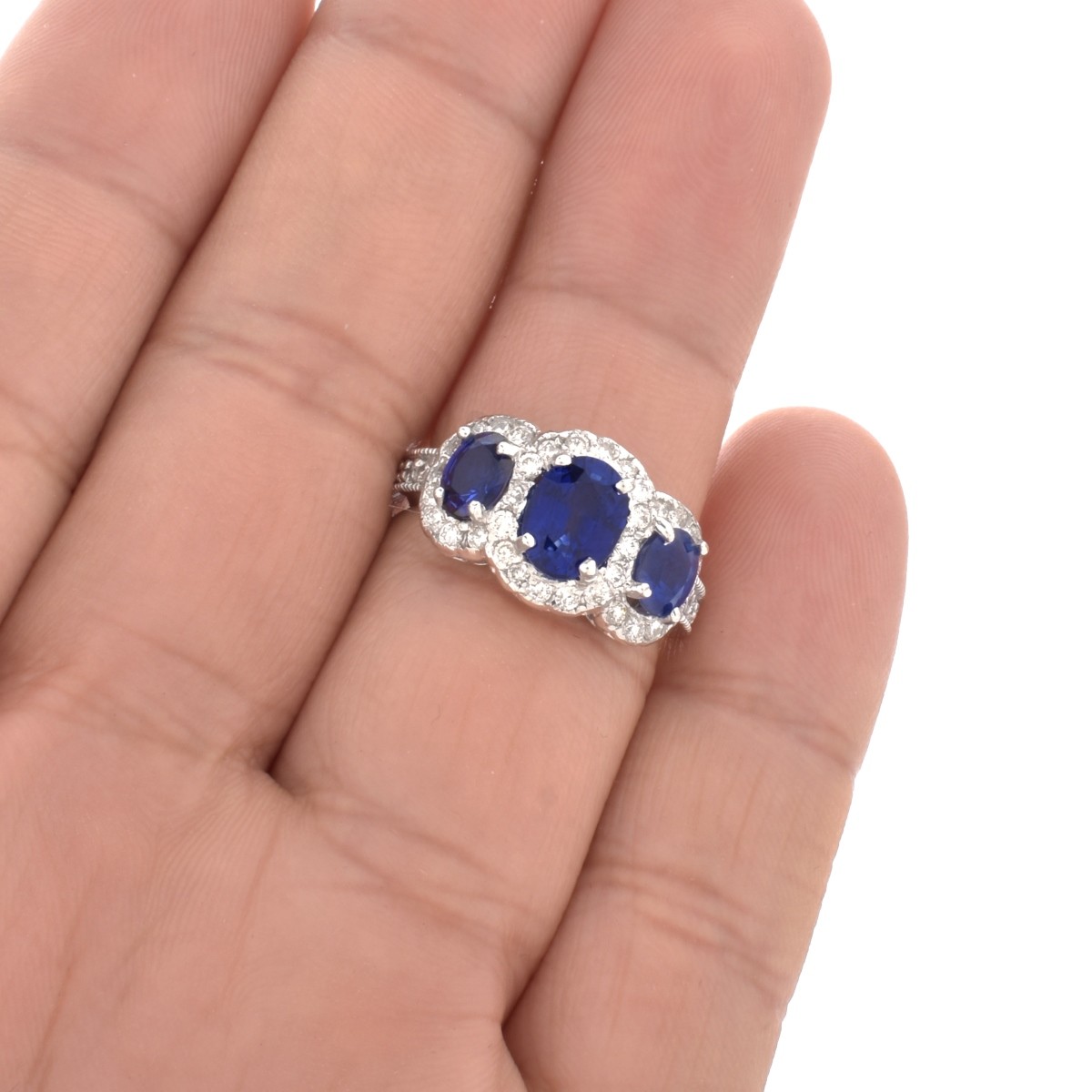 Sapphire, Diamond and 14K Ring