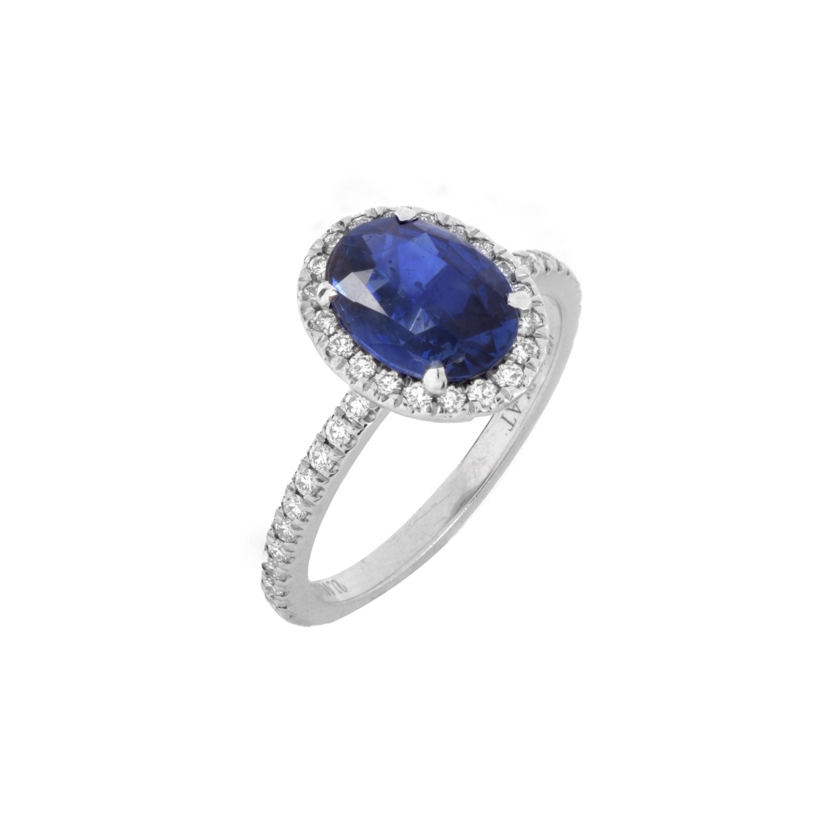 Sapphire, Diamond and Platinum Ring