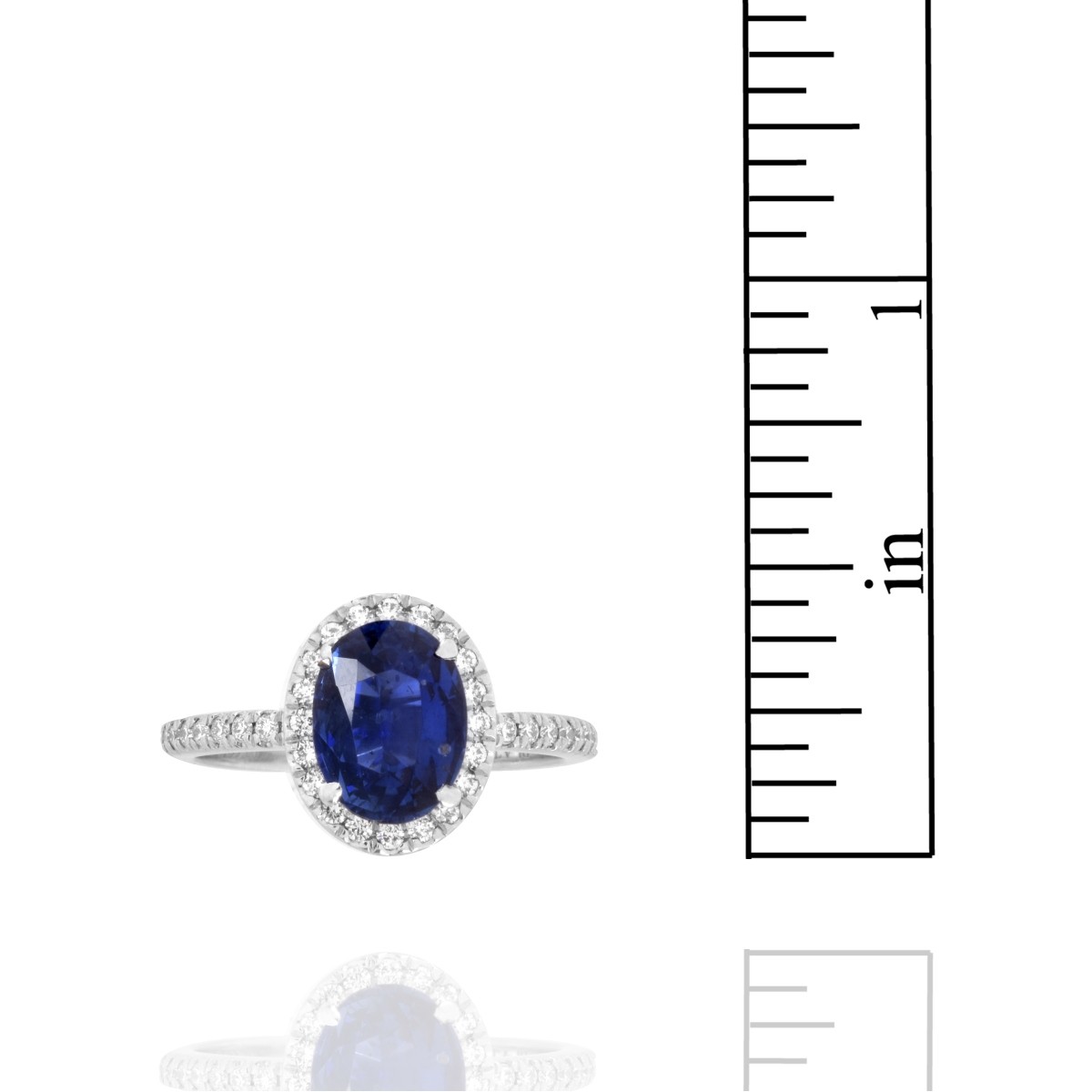 Sapphire, Diamond and Platinum Ring