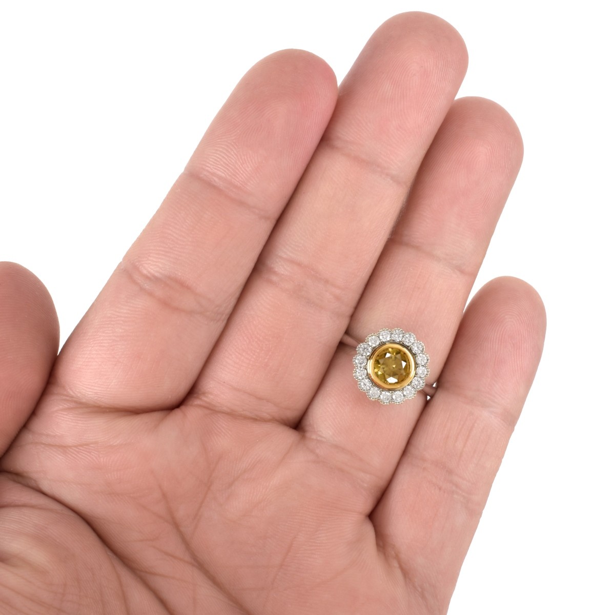 EGL Fancy Yellow Diamond Ring