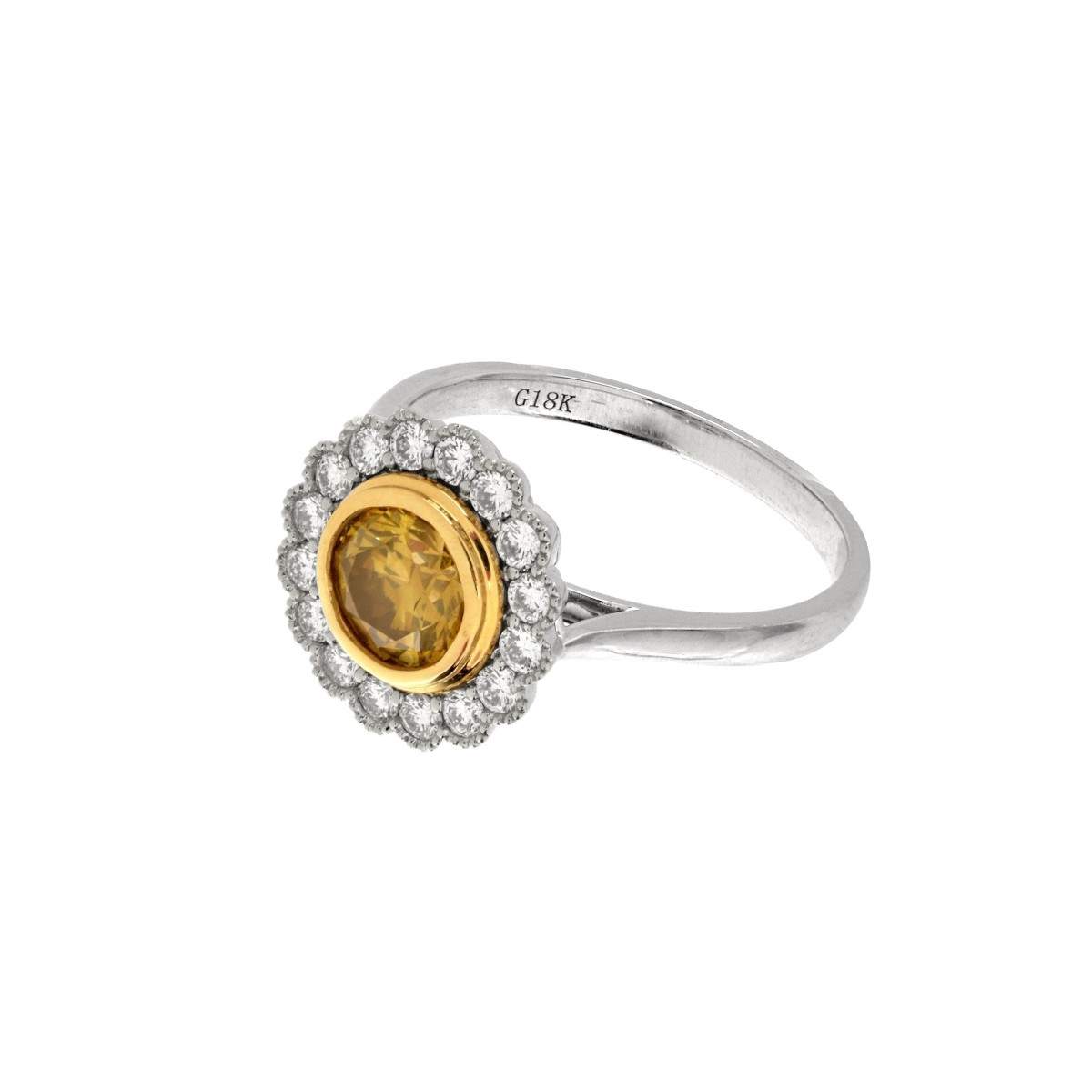 EGL Fancy Yellow Diamond Ring