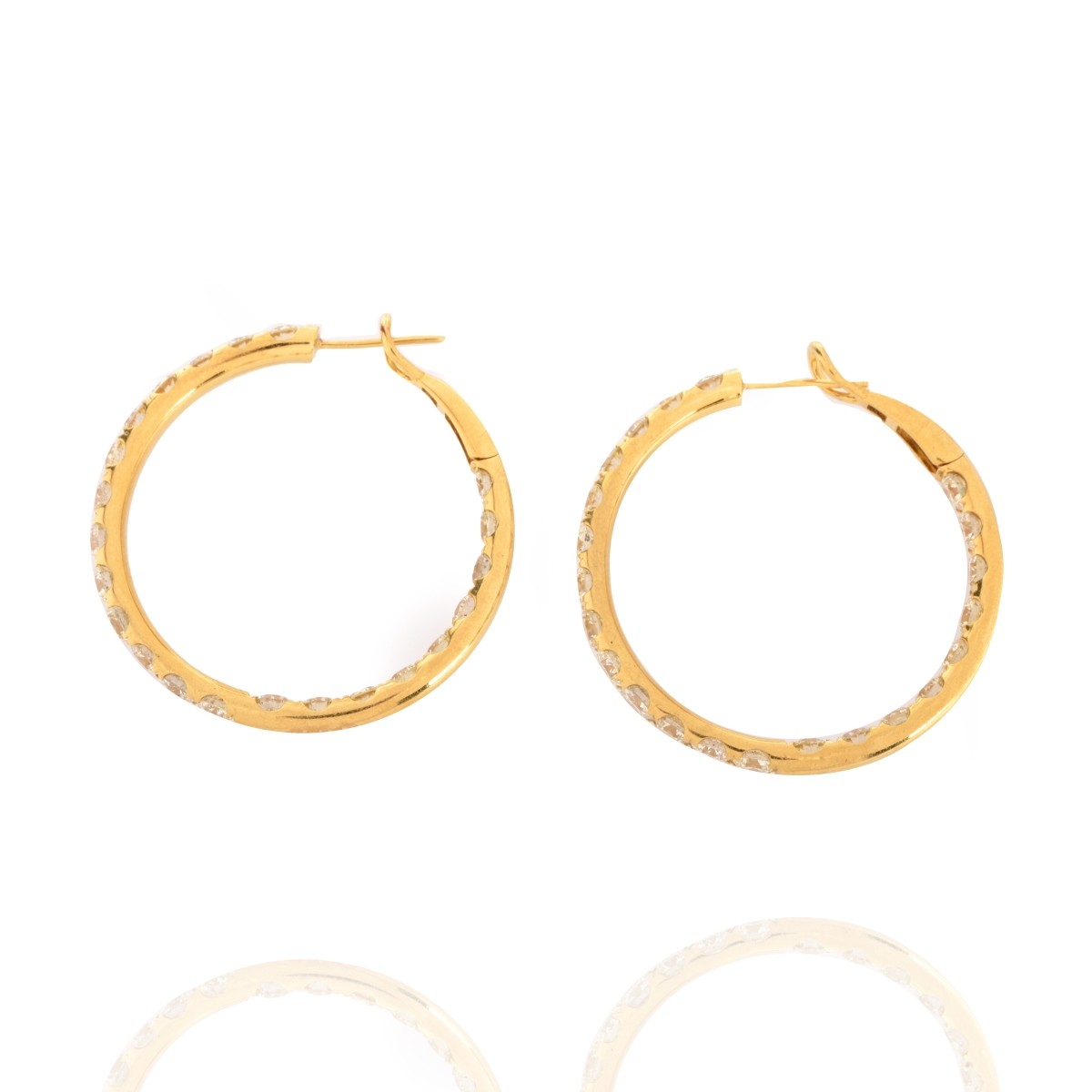 Diamond and 18K Earrings