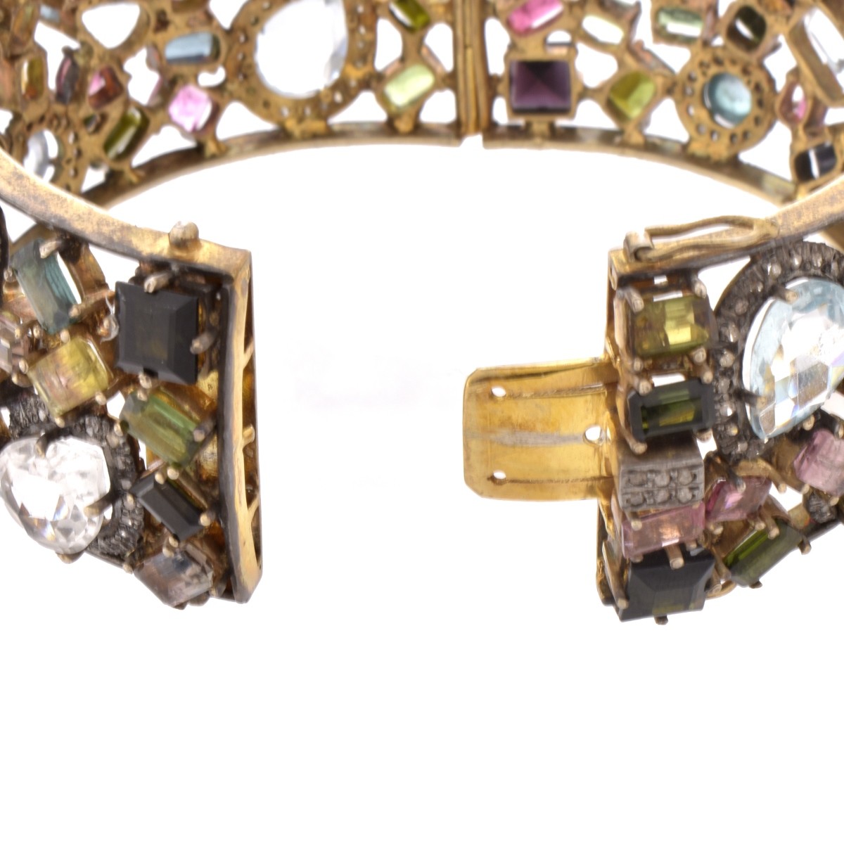 Gemstone and Vermeil Bangle Bracelet