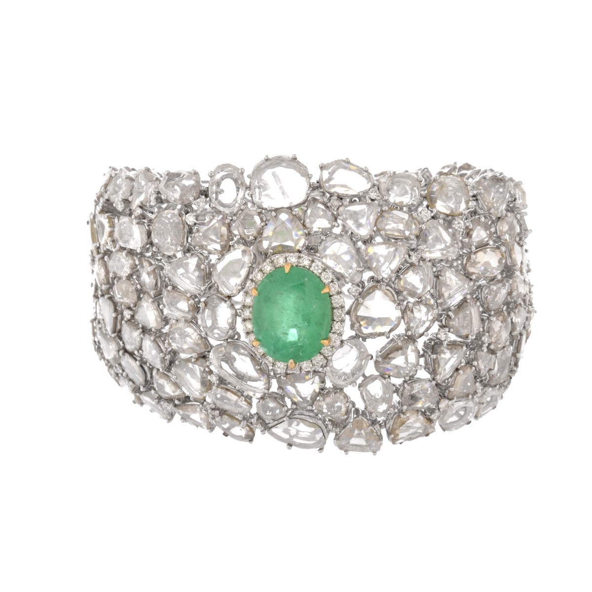 Diamond, Emerald and 18K Bracelet