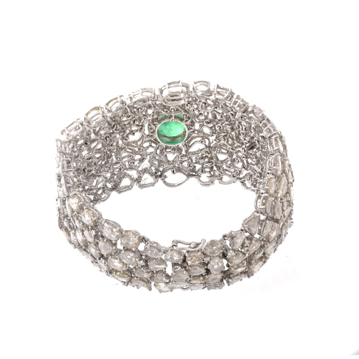 Diamond, Emerald and 18K Bracelet