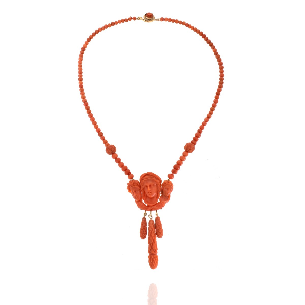 Red Coral and 14K Necklace