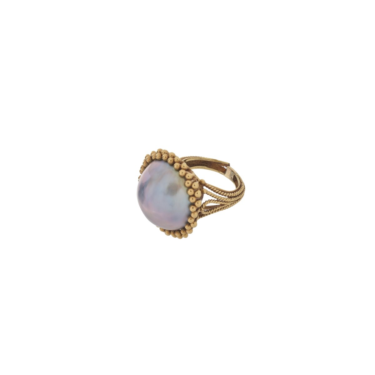 Mabe Pearl and 18K Ring