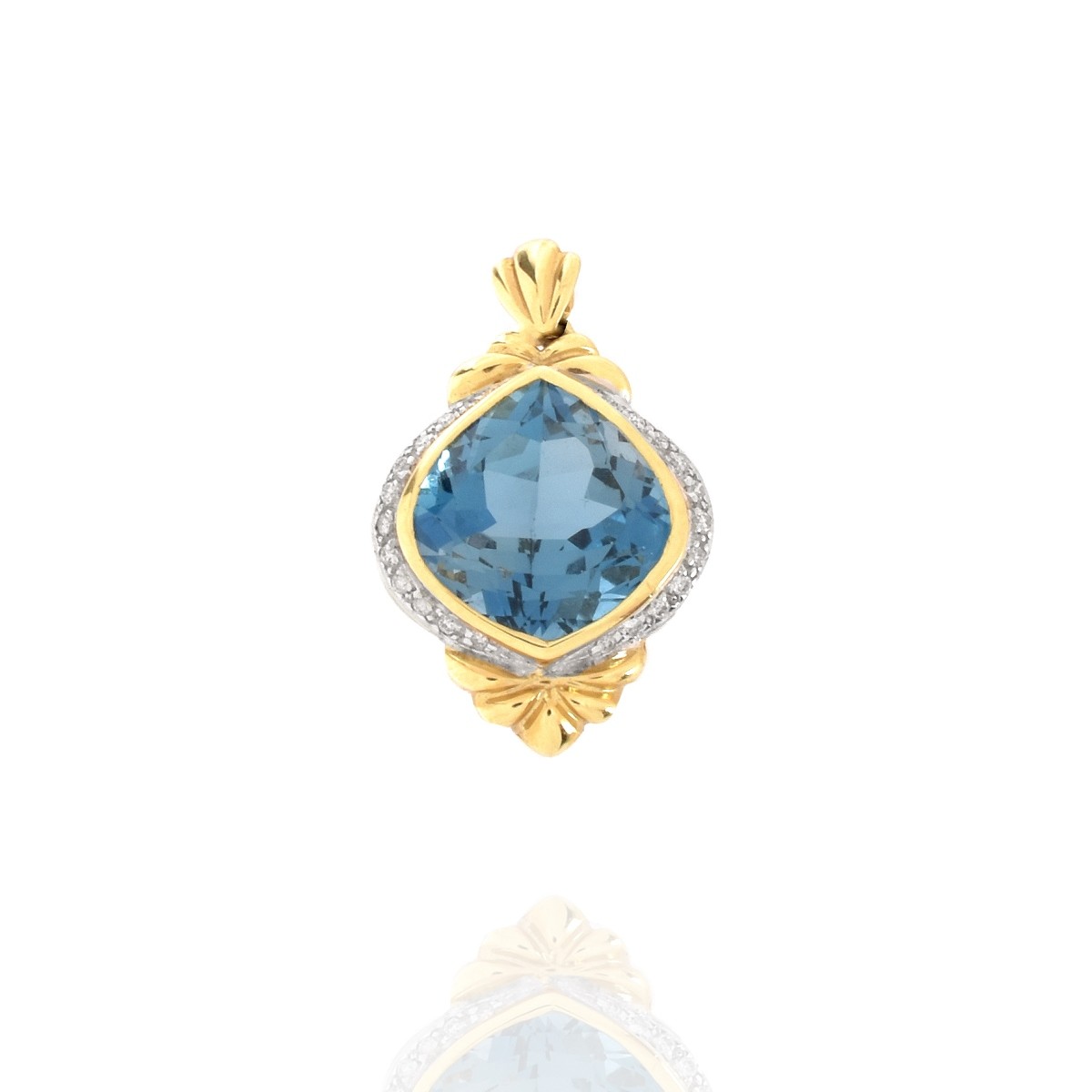 Topaz, Diamond and 14K Pendant