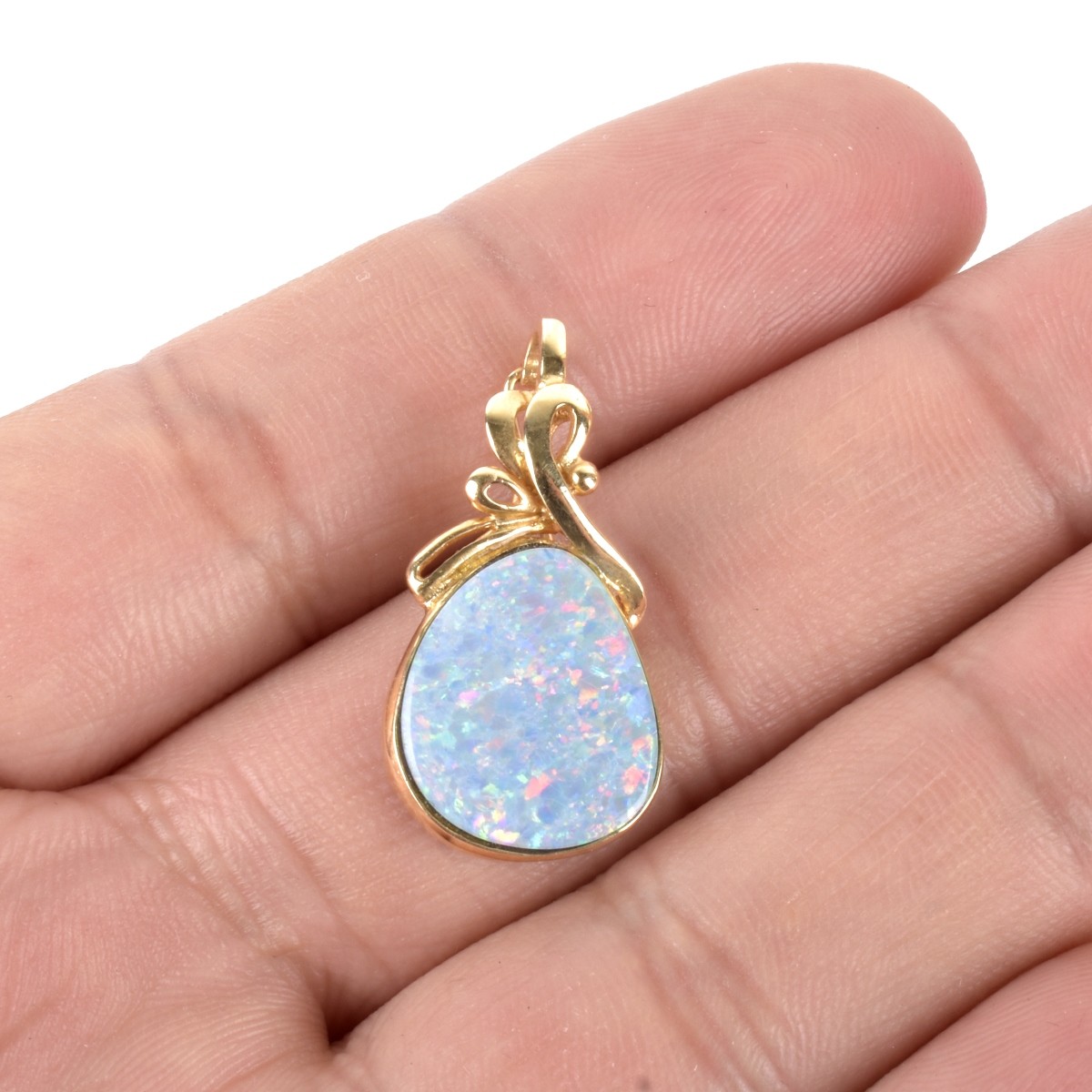 Opal and 14K Pendant