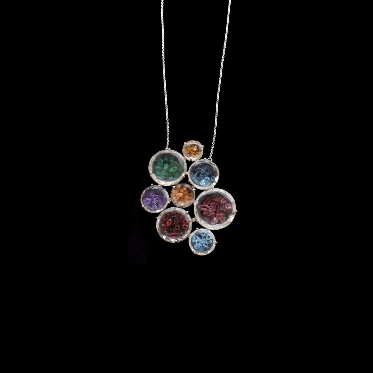 Gemstone and Silver Necklace and Earrings