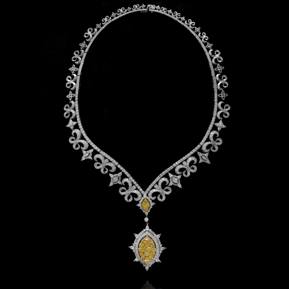 Fancy Diamond and 18K Pendant Necklace