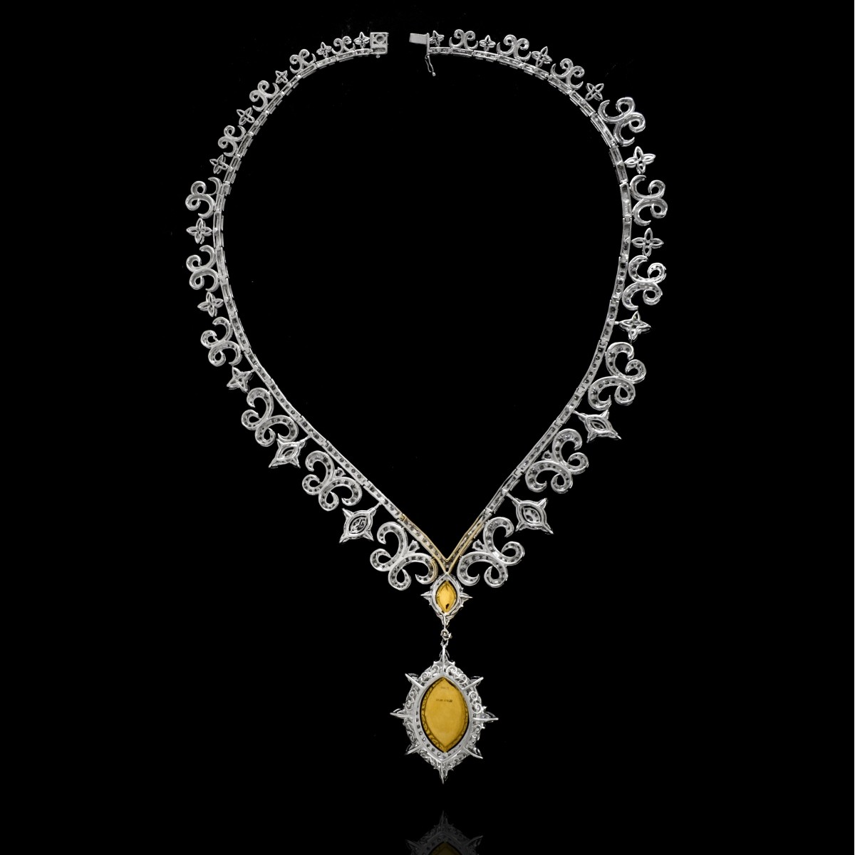 Fancy Diamond and 18K Pendant Necklace