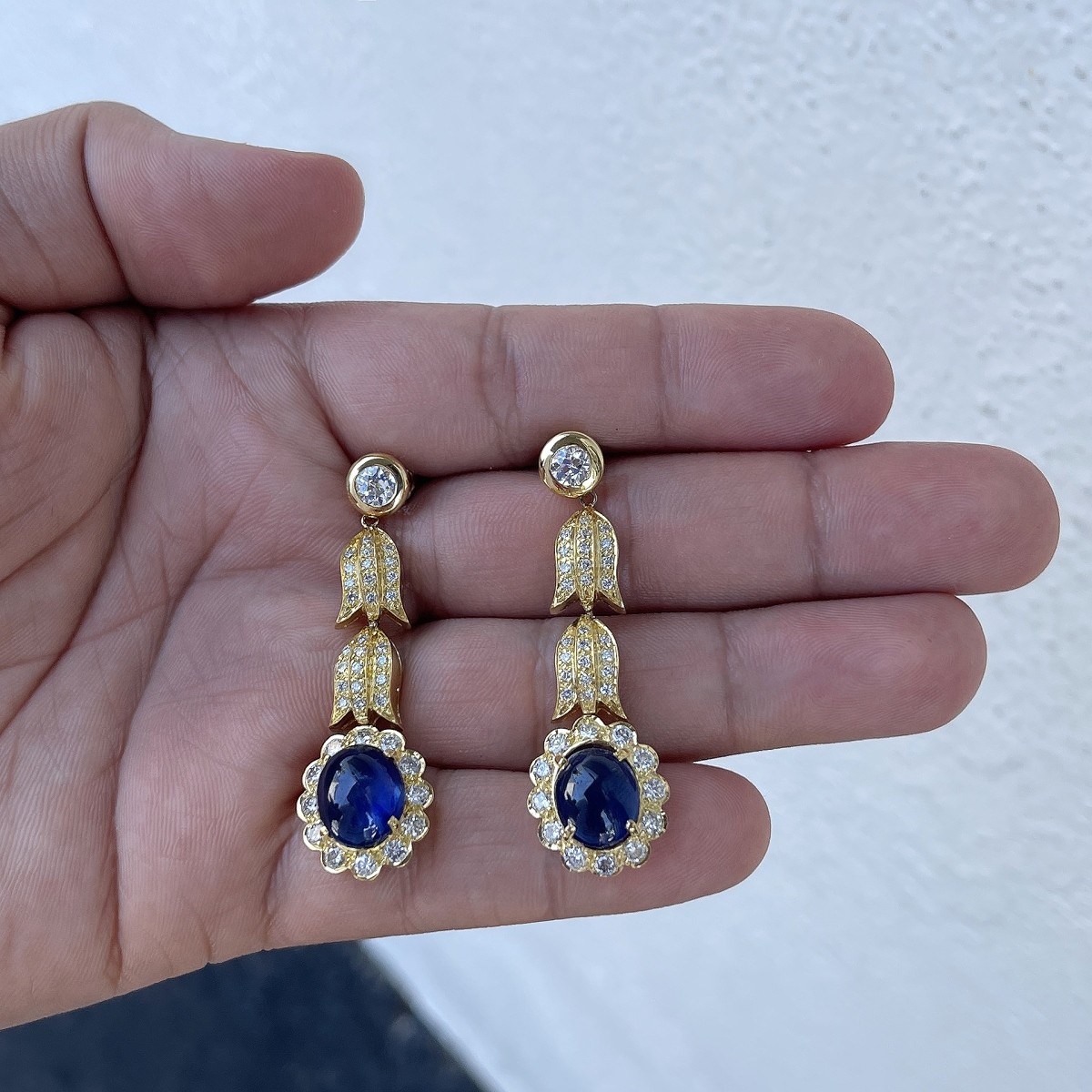 Sapphire, Diamond and 18K Earrings