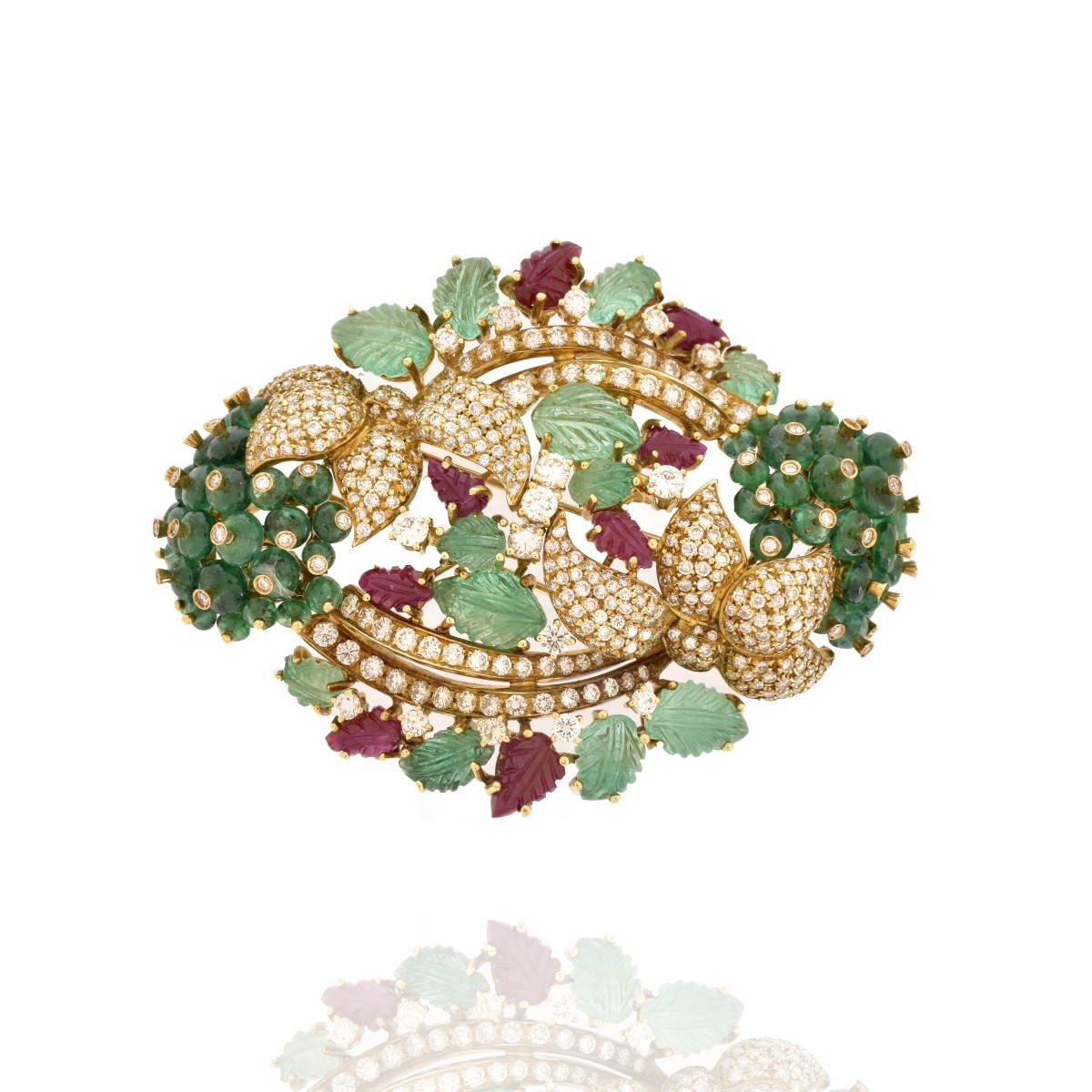 Giovane Gemstone, Diamond and 18K Brooch