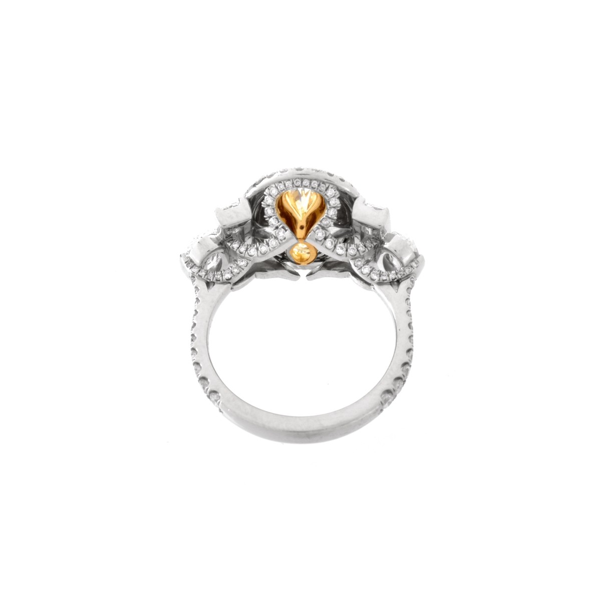 Fancy Yellow Diamond and Platinum Ring