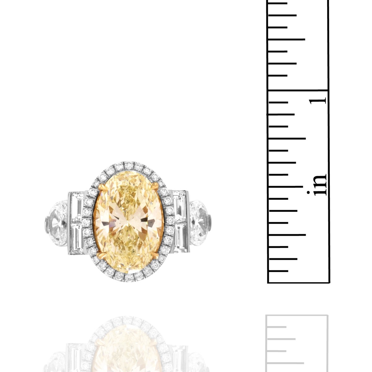 Fancy Yellow Diamond and Platinum Ring