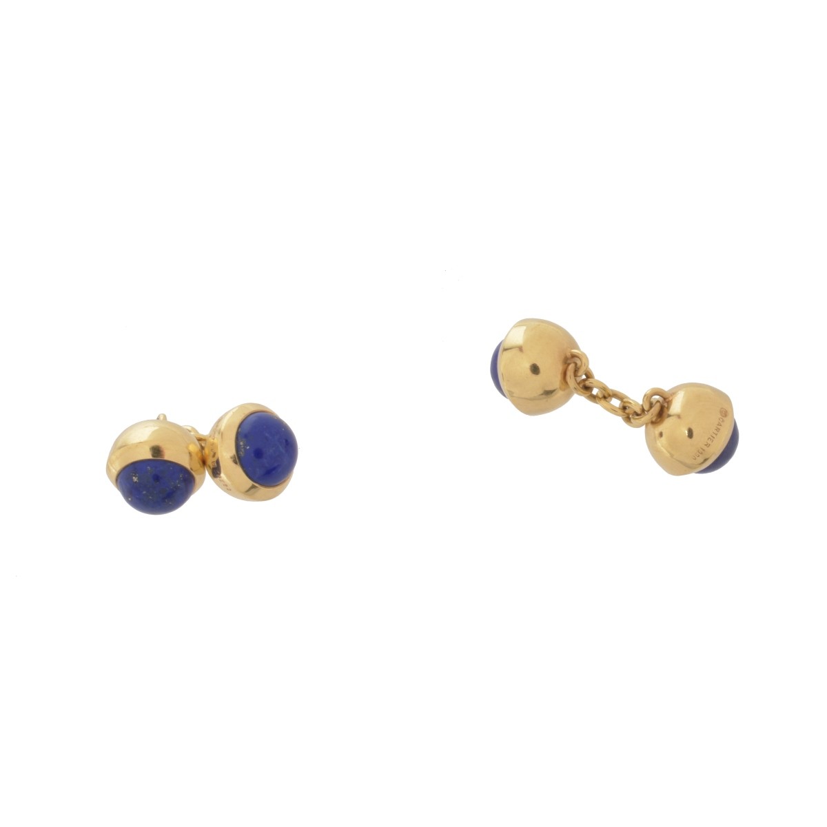 Cartier Lapis Lazuli and 18K Cufflinks.