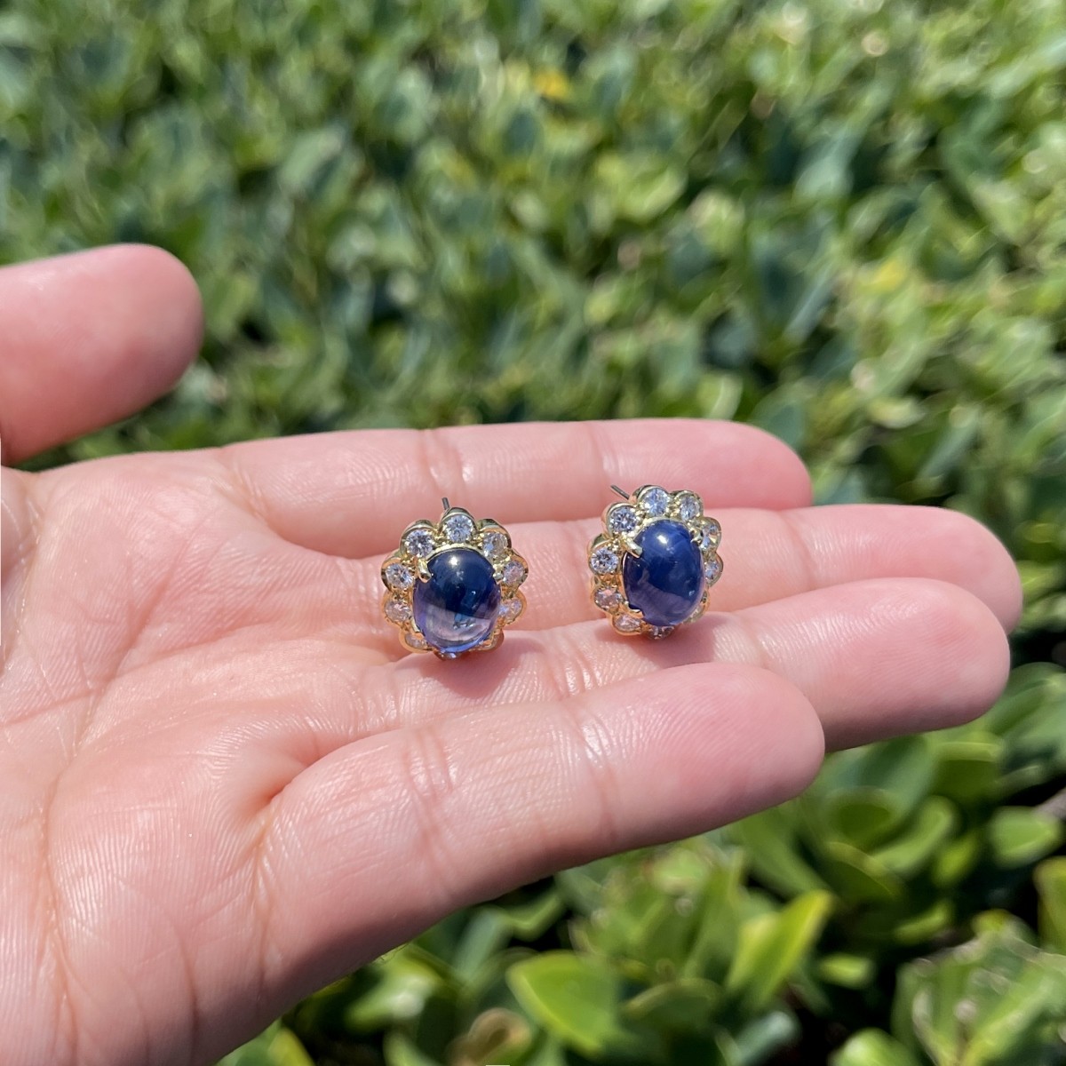 Sapphire, Diamond and 18K Earrings