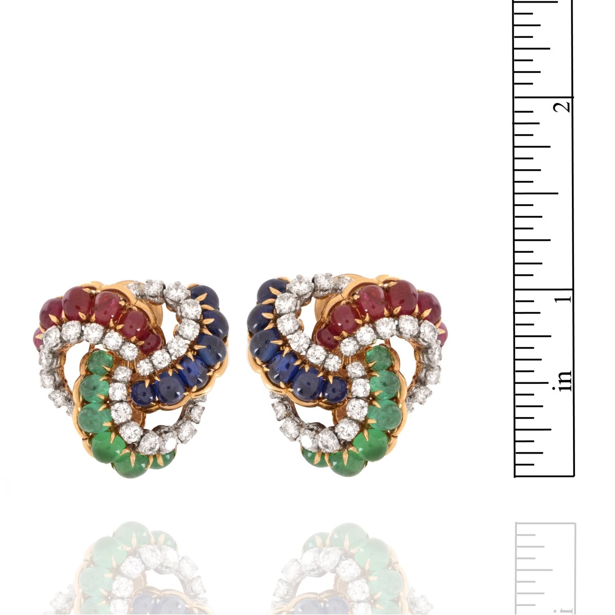 Verdura Gemstone, Diamond and 18K Earrings