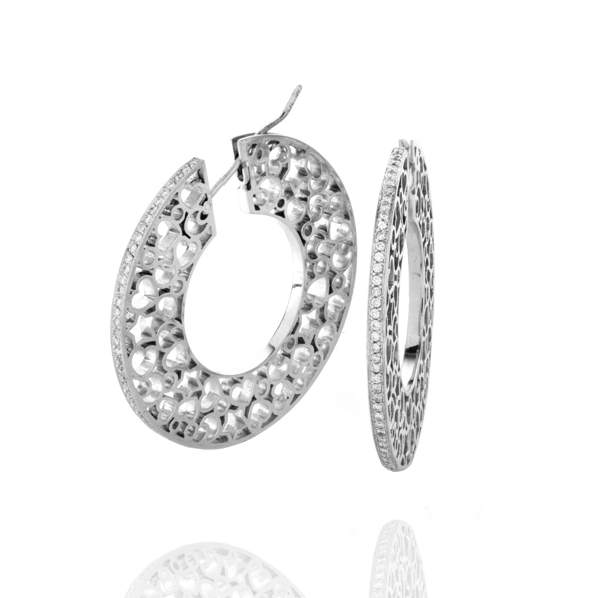 Diamond and 18K Earrings