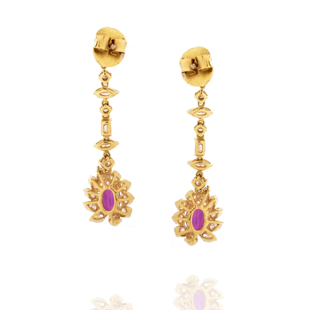 Ruby, Diamond and 18K Earrings