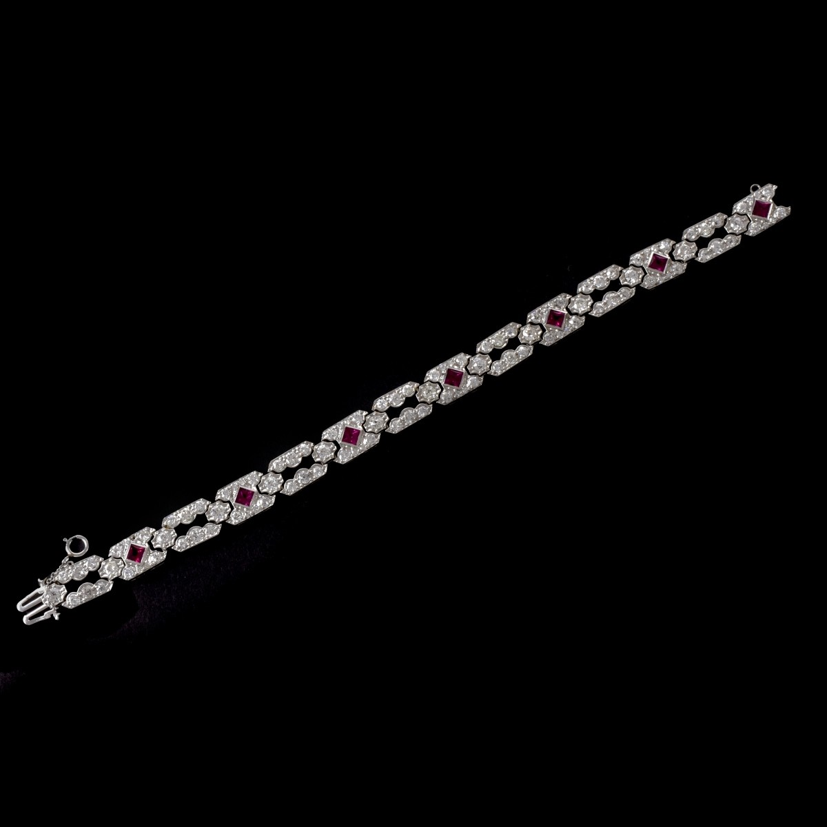 Ruby, Diamond and Platinum Bracelet