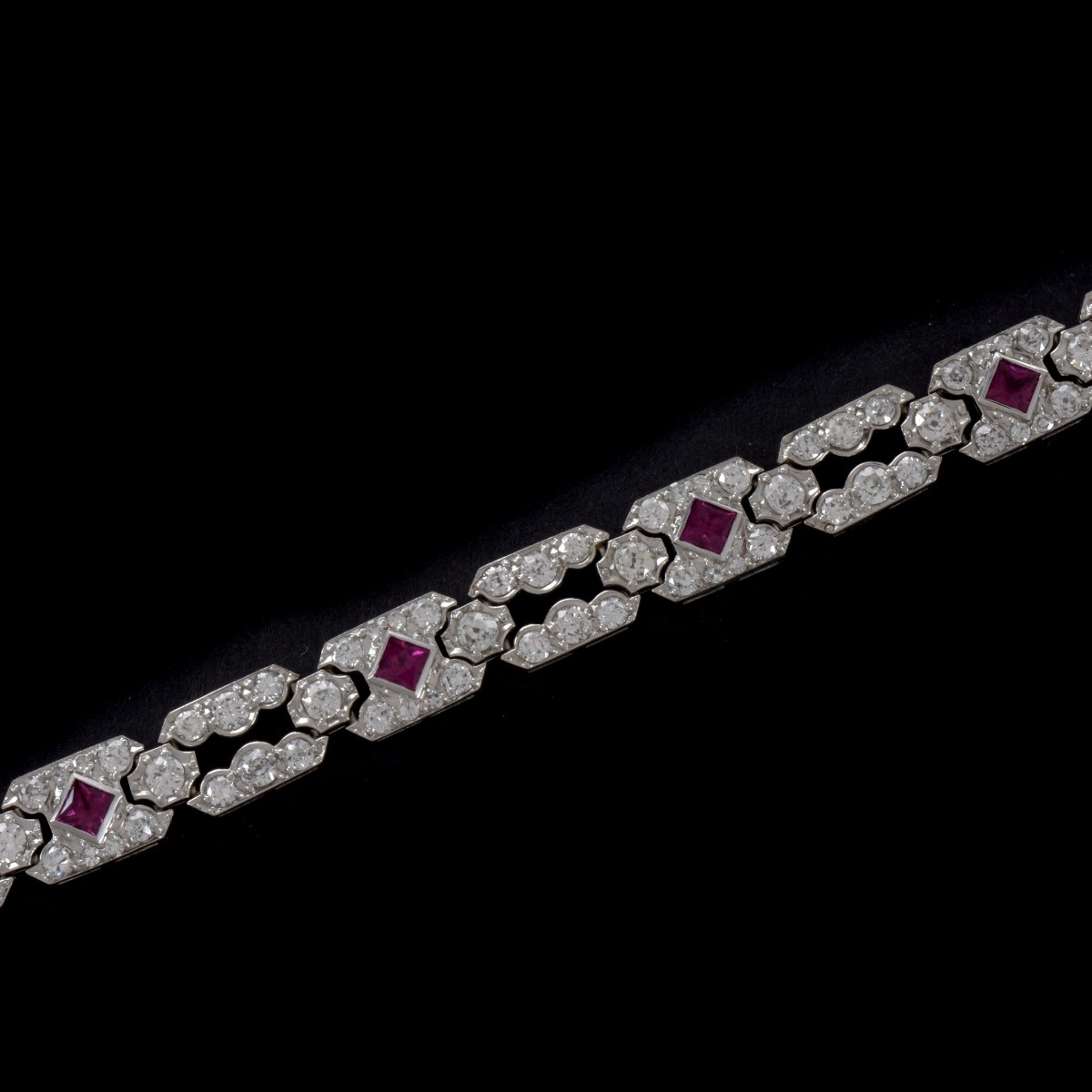 Ruby, Diamond and Platinum Bracelet