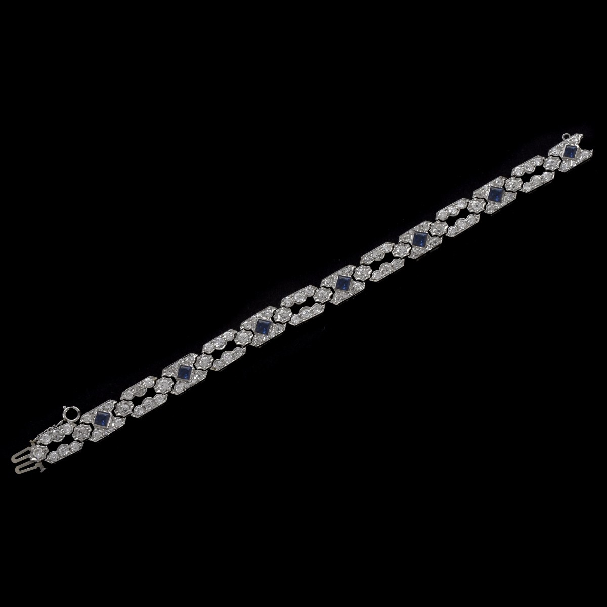 Sapphire, Diamond and Platinum Bracelet