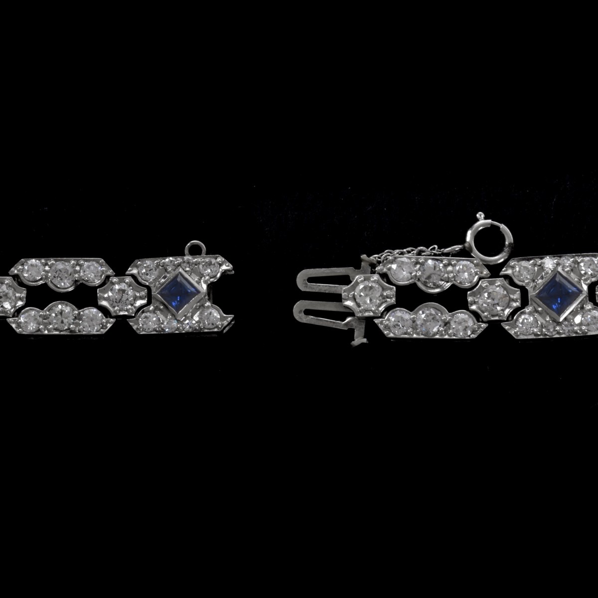 Sapphire, Diamond and Platinum Bracelet