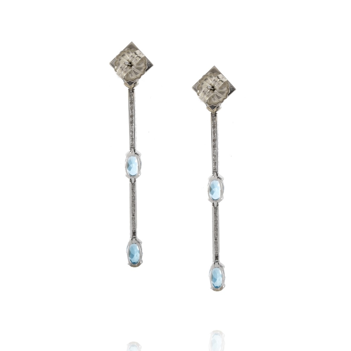 Topaz, Diamond and 14K Earrings