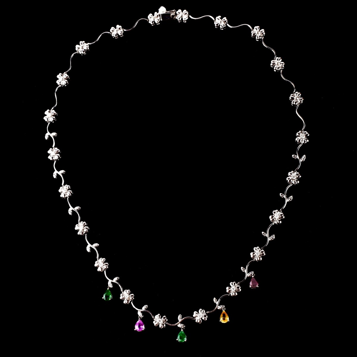 Gemstone, Diamond and 14K Necklace