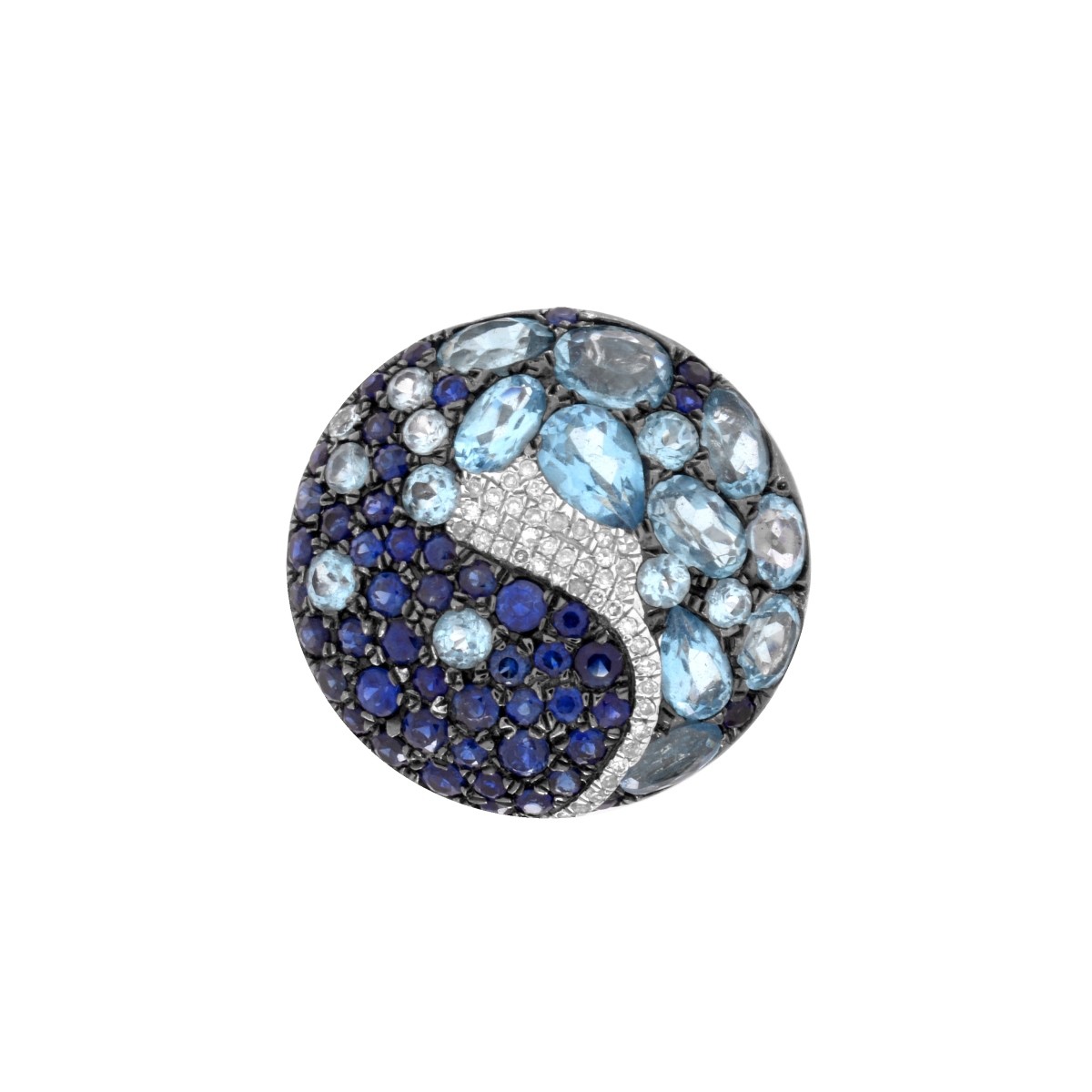 Sapphire, Topaz, Diamond and 18K Ring