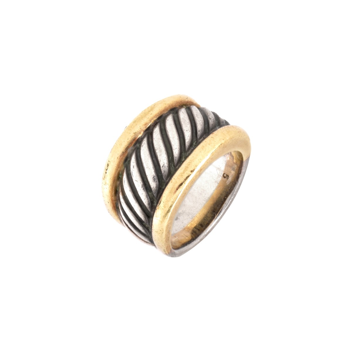 David Yurman Silver and 14K Ring