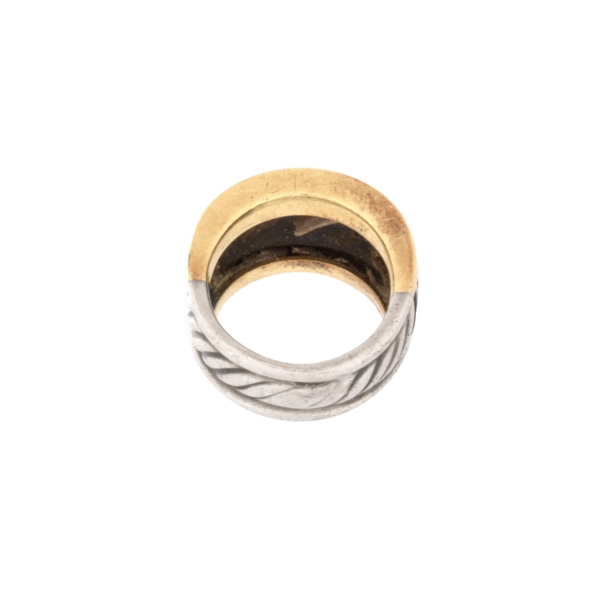 David Yurman Silver and 14K Ring