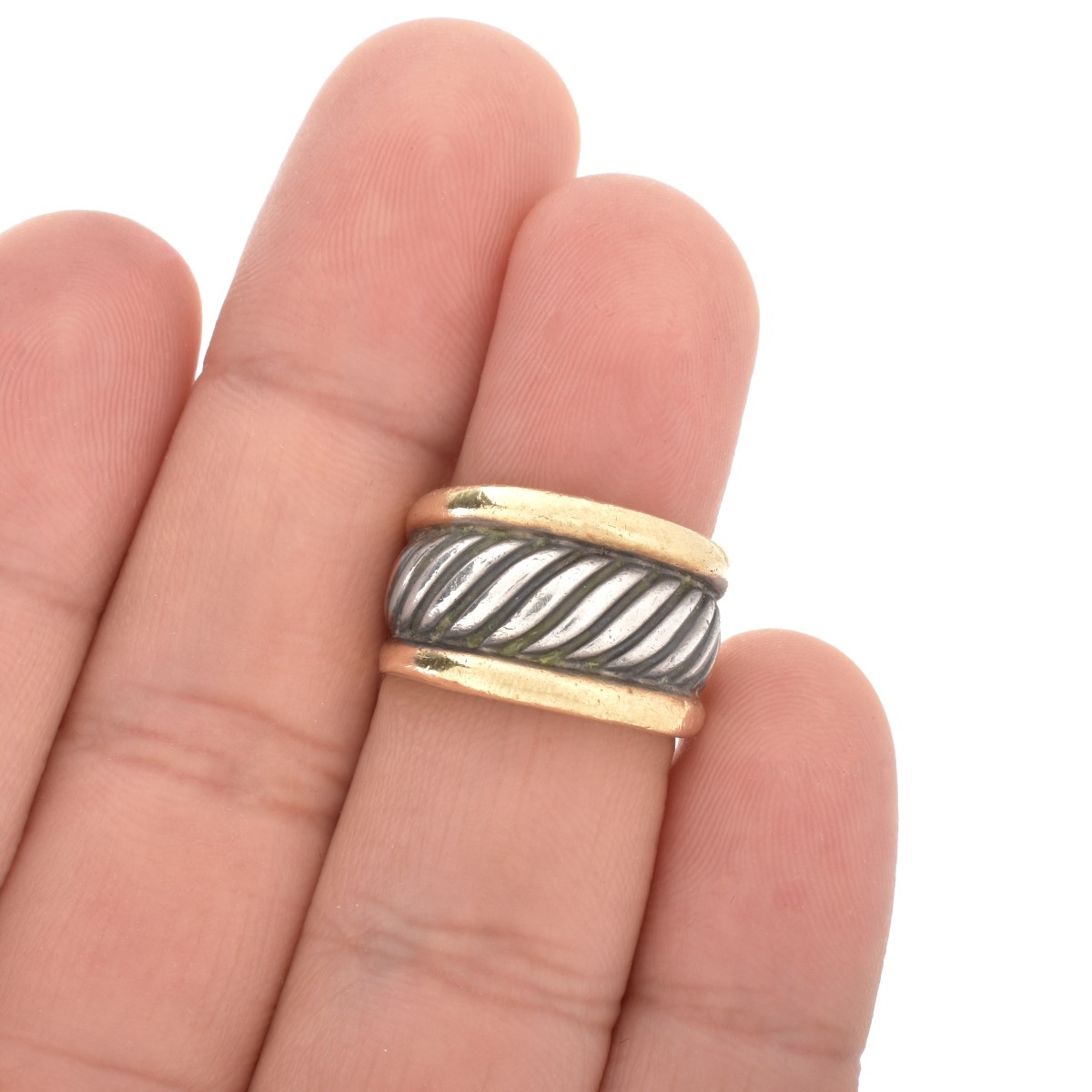 David Yurman Silver and 14K Ring