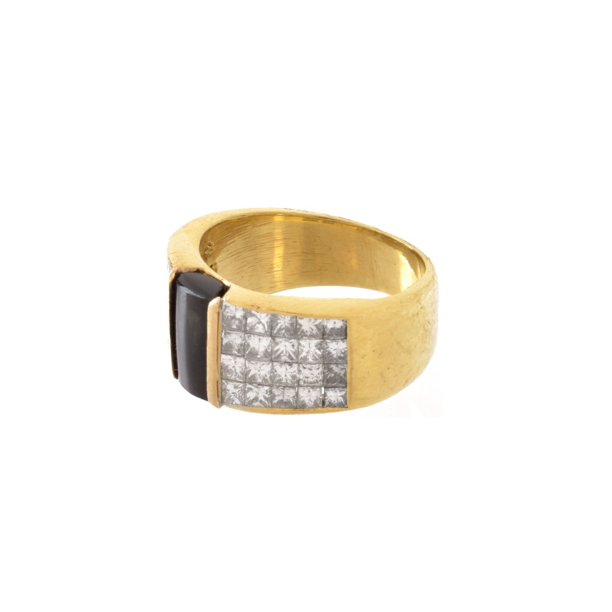 Diamond, Onyx and 18K Ring