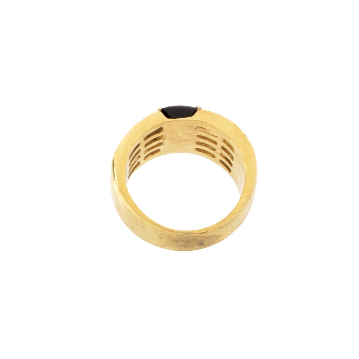 Diamond, Onyx and 18K Ring