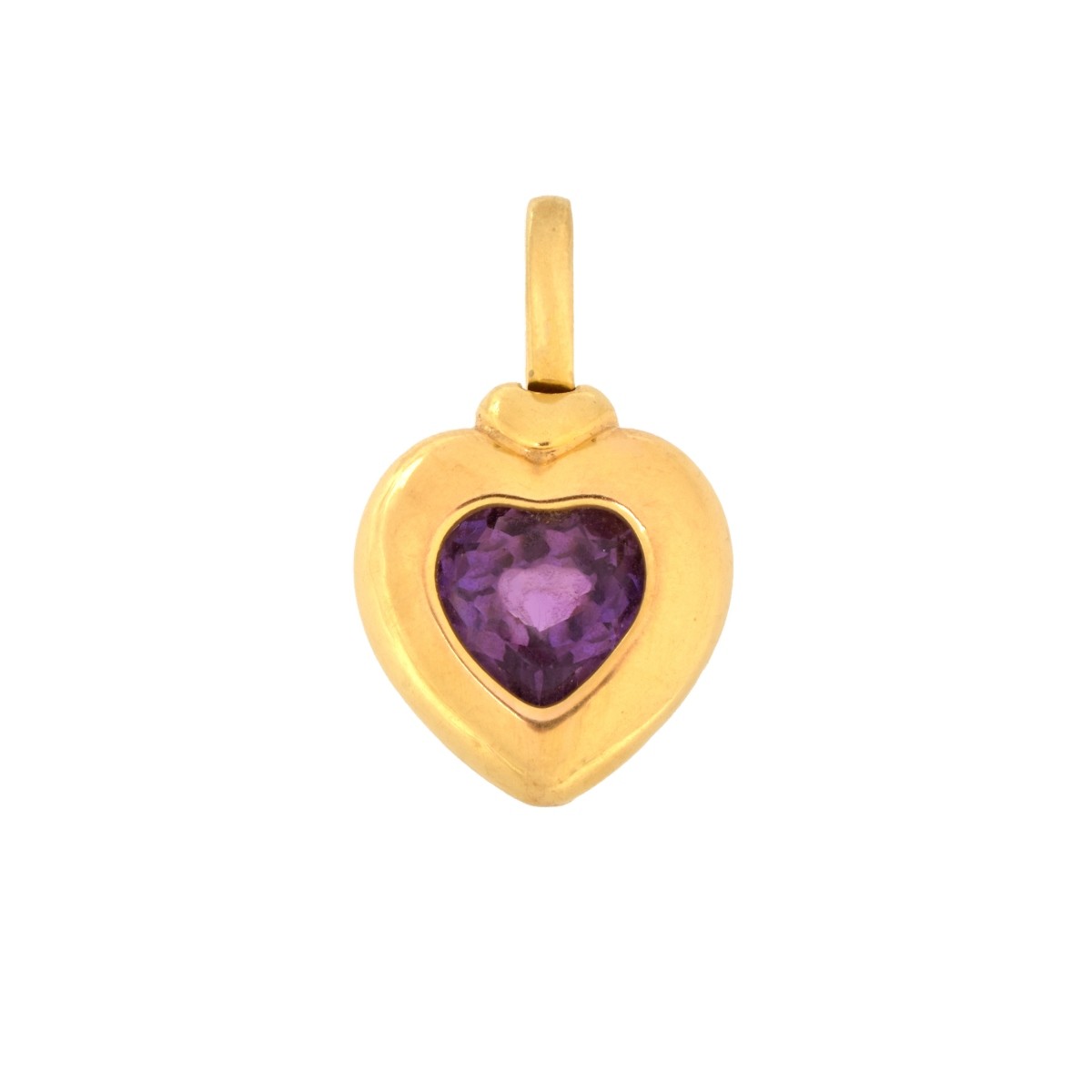 Amethyst and 18K Heart Pendant