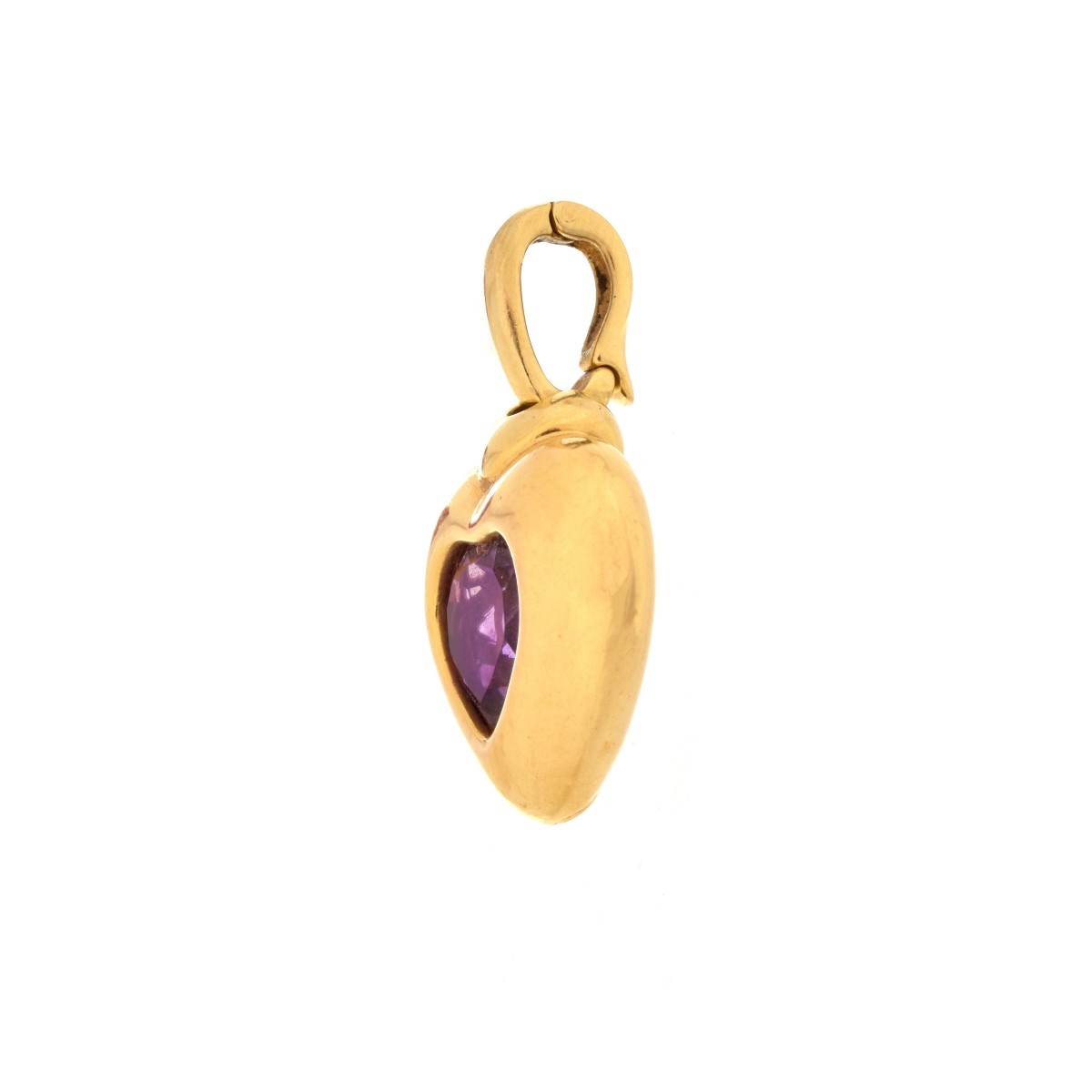 Amethyst and 18K Heart Pendant