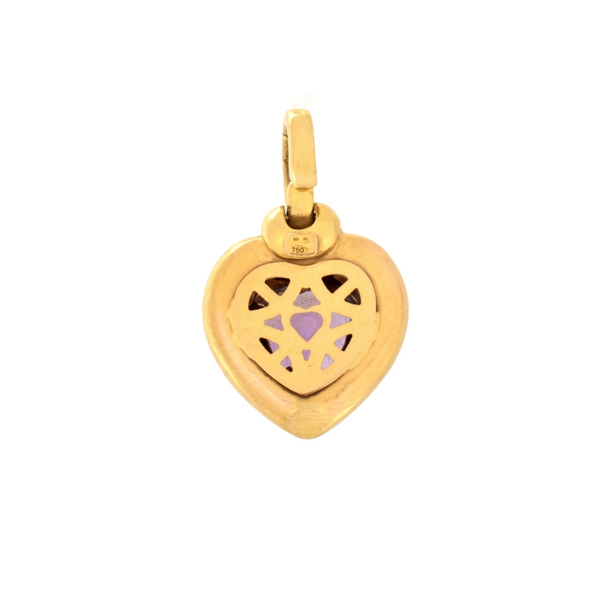 Amethyst and 18K Heart Pendant