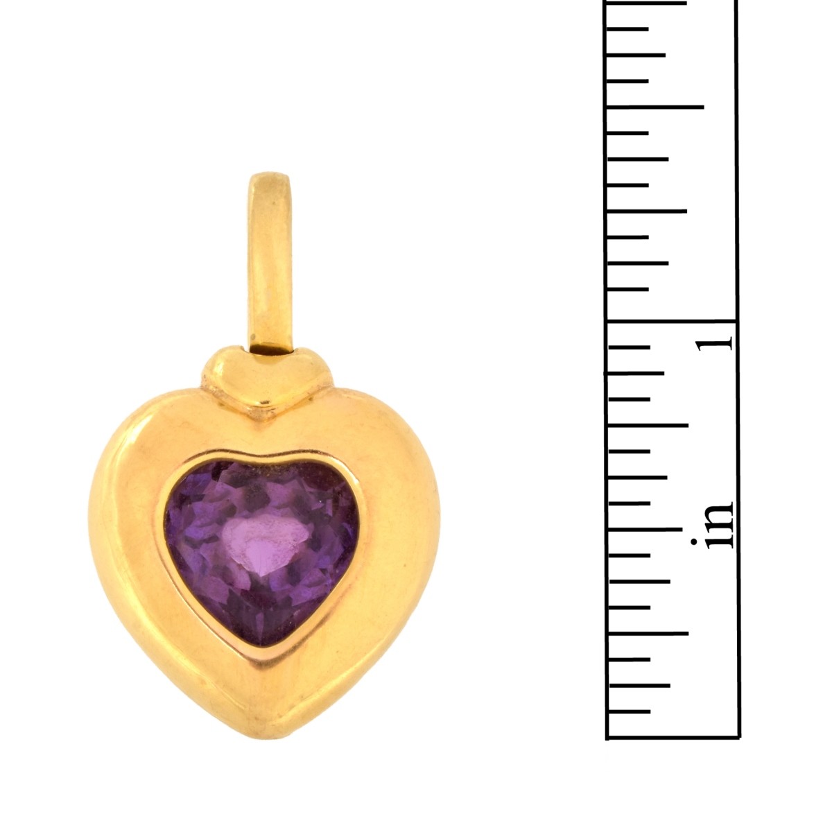 Amethyst and 18K Heart Pendant