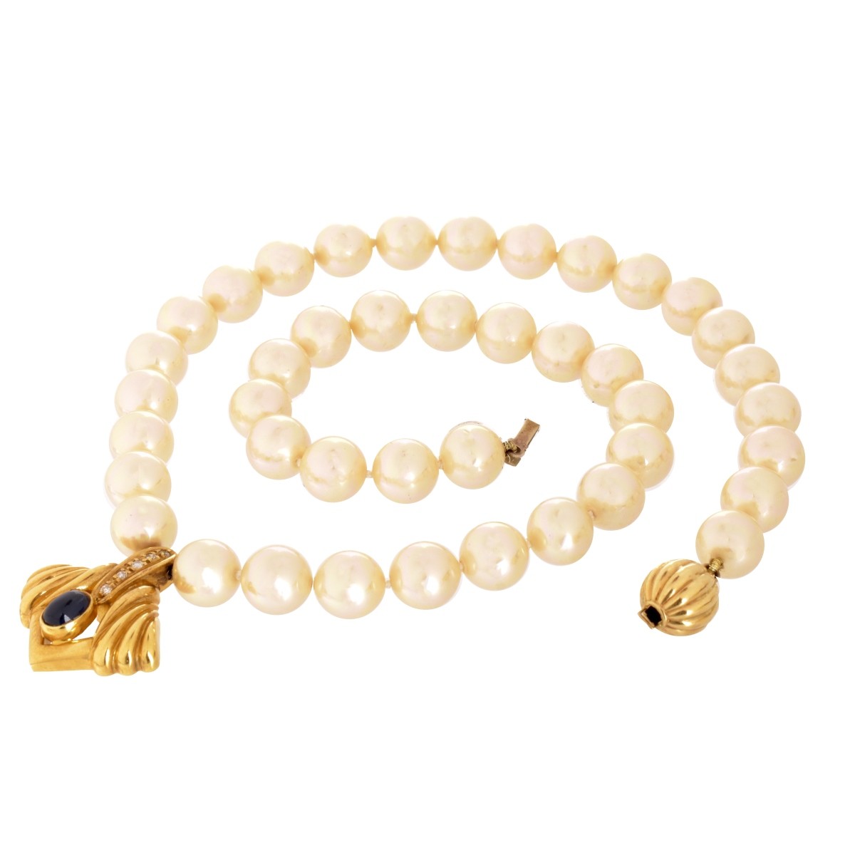 Majorica / Bereti Pearl and 18K Necklace